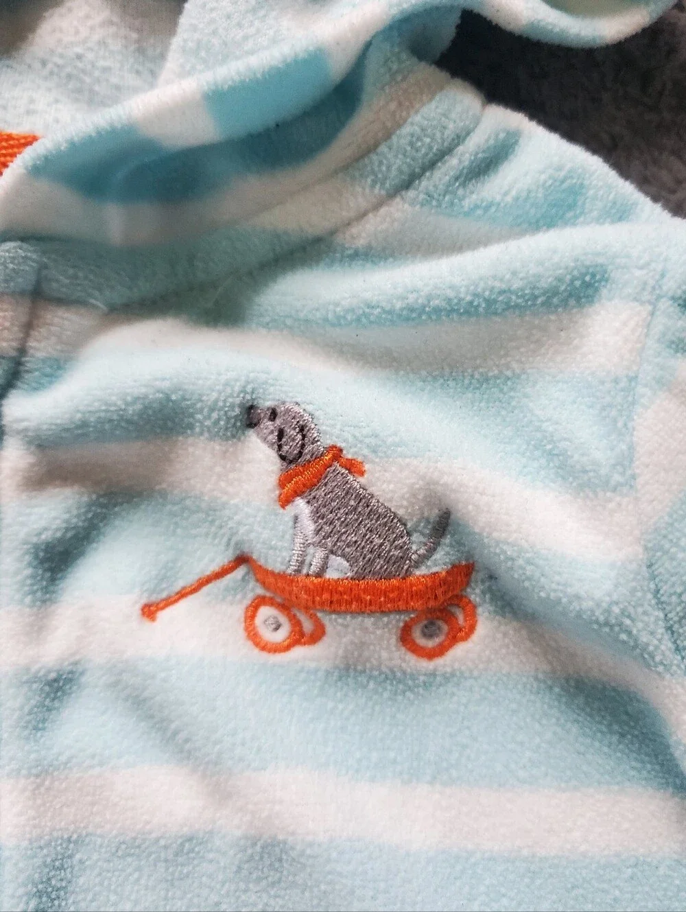 Carter's Baby Boy 12-18M Striped Hoodie Set - Light Aqua & Navy